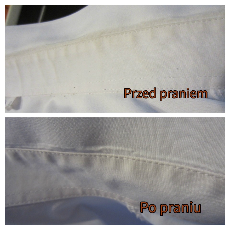 Biała koszula przed i po praniu