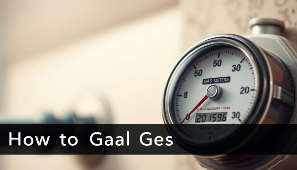 A close-up view of a practical gas meter reading, captured in soft, natural lighting. The meter's interface is clearly visible, with its analog dials and numerical display showcasing the current gas consumption. The background is blurred, gently focused on the meter, creating a sense of depth and emphasizing the subject. The overall scene conveys a calm, informative atmosphere, suitable for a step-by-step guide on how to read a gas meter.
