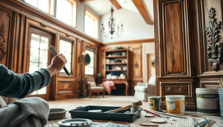 malowanie boazerii na szaro