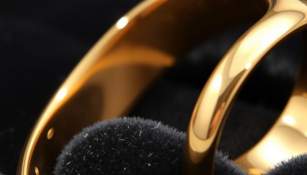 Błyszcząca, wypolerowana obrączka po usunięciu rys, efekt końcowy