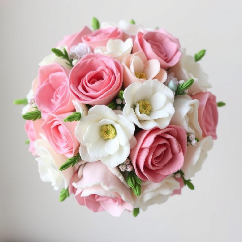 Bukiet ślubny z filcowych kwiatów