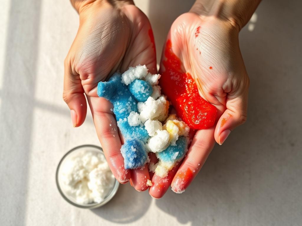 Domowy peeling cukrowy do usuwania barwnika spożywczego z rąk