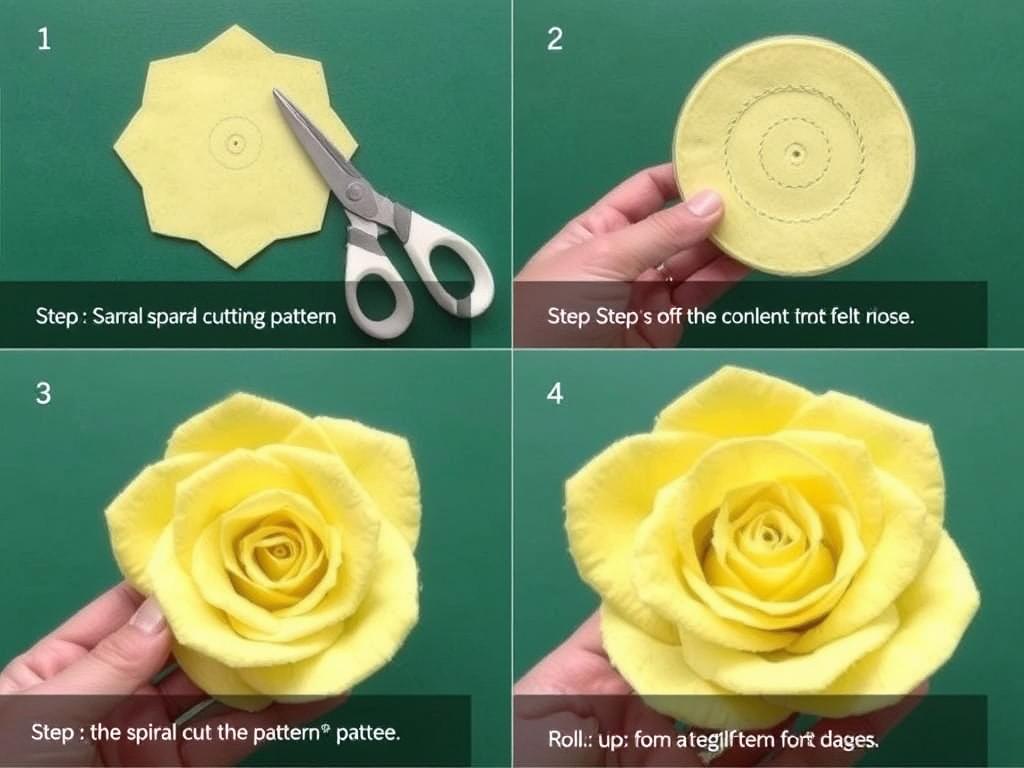Etapy tworzenia róży z filcu