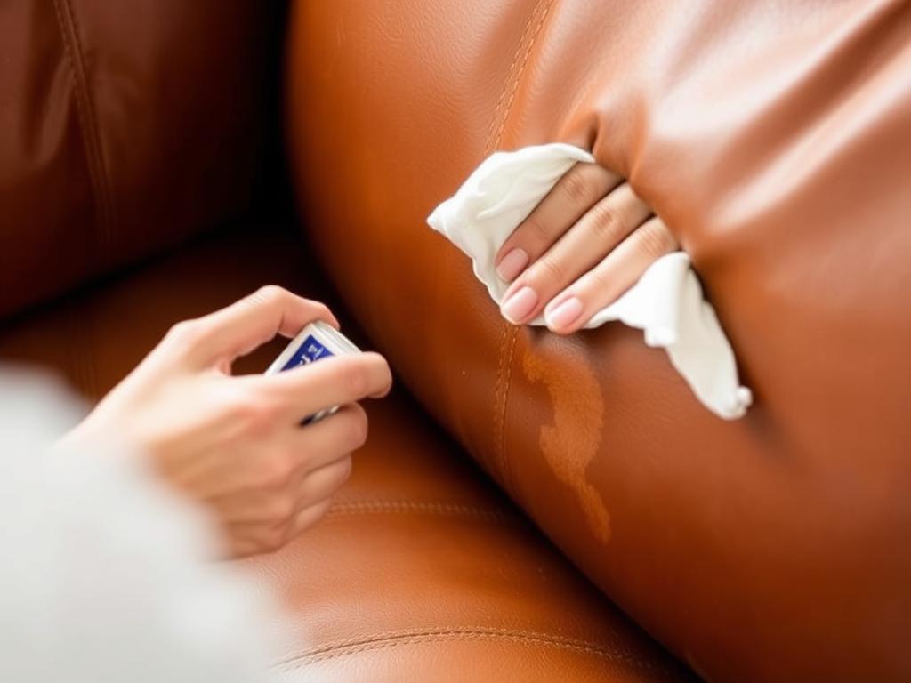 Konserwacja skóry po czyszczeniu plamy z długopisu specjalnym balsamem