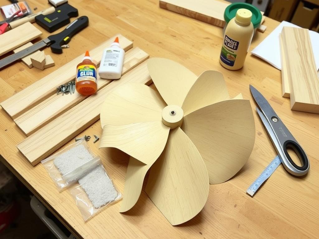 Materiały potrzebne do wykonania śmigła do wiatraka ogrodowego