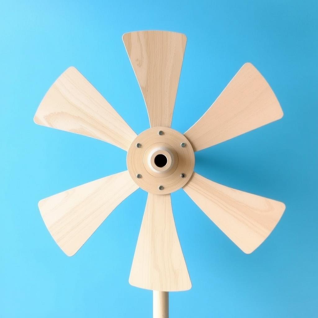 Piasta centralna śmigła do wiatraka ogrodowego z zaznaczonymi punktami montażowymi