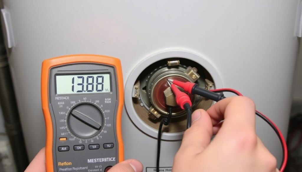 Pomiar rezystancji grzałki bojlera za pomocą multimetru