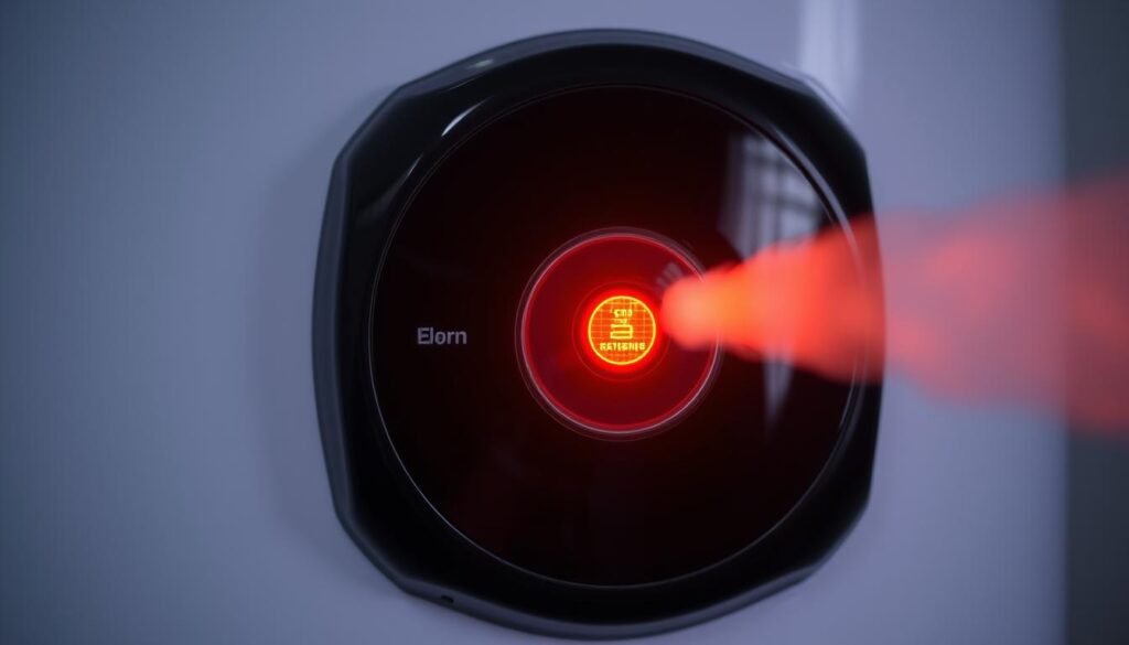 Prawidłowo działający bojler elektryczny z świecącą diodą