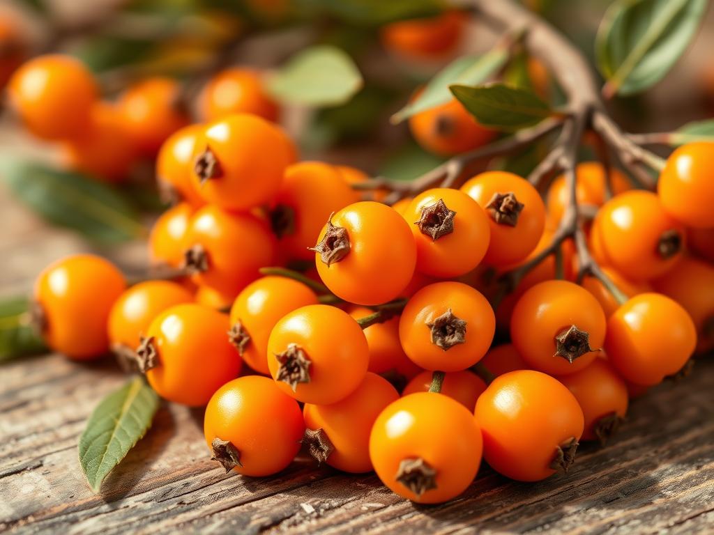 Świeże owoce rokitnika bogate w witaminy i składniki odżywcze