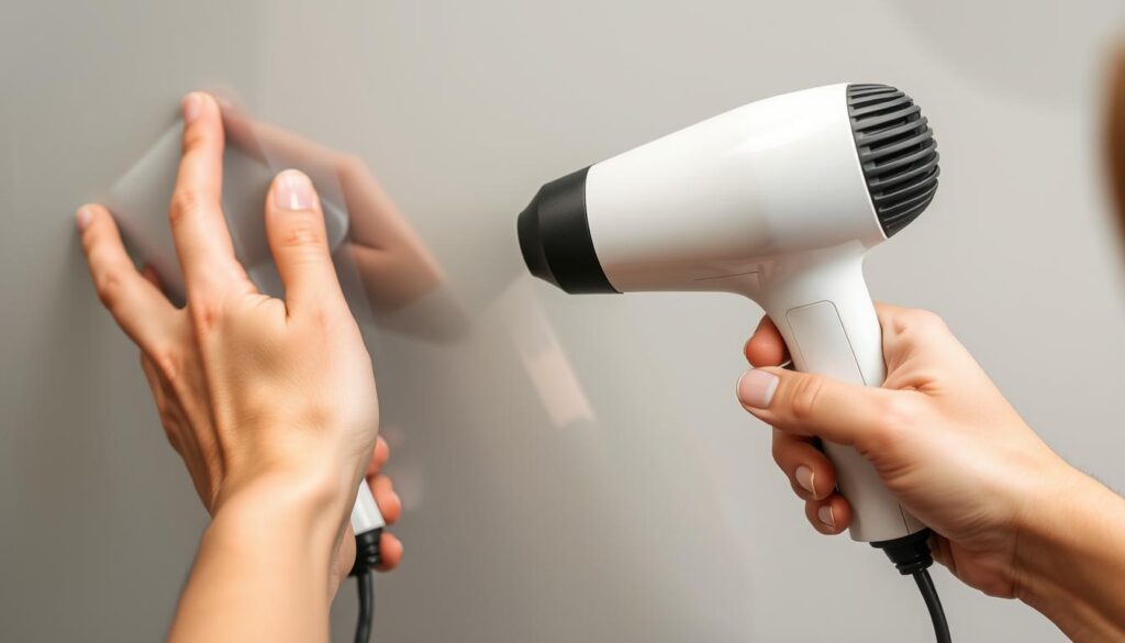 Usuwanie rys z plastiku za pomocą suszarki do włosów