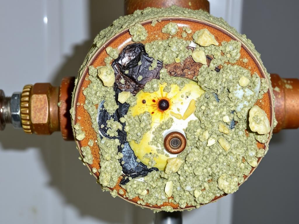 Uszkodzona grzałka bojlera pokryta kamieniem