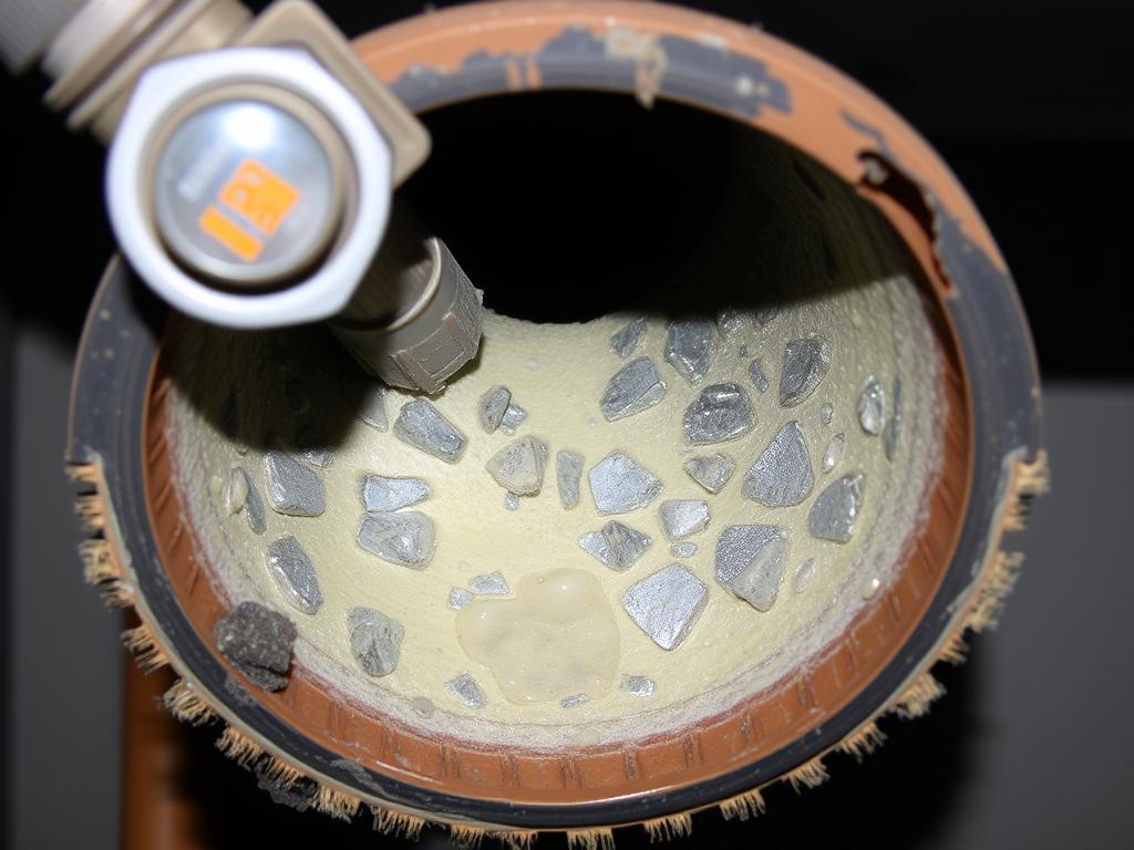 Wężownica bojlera z widocznymi osadami kamienia