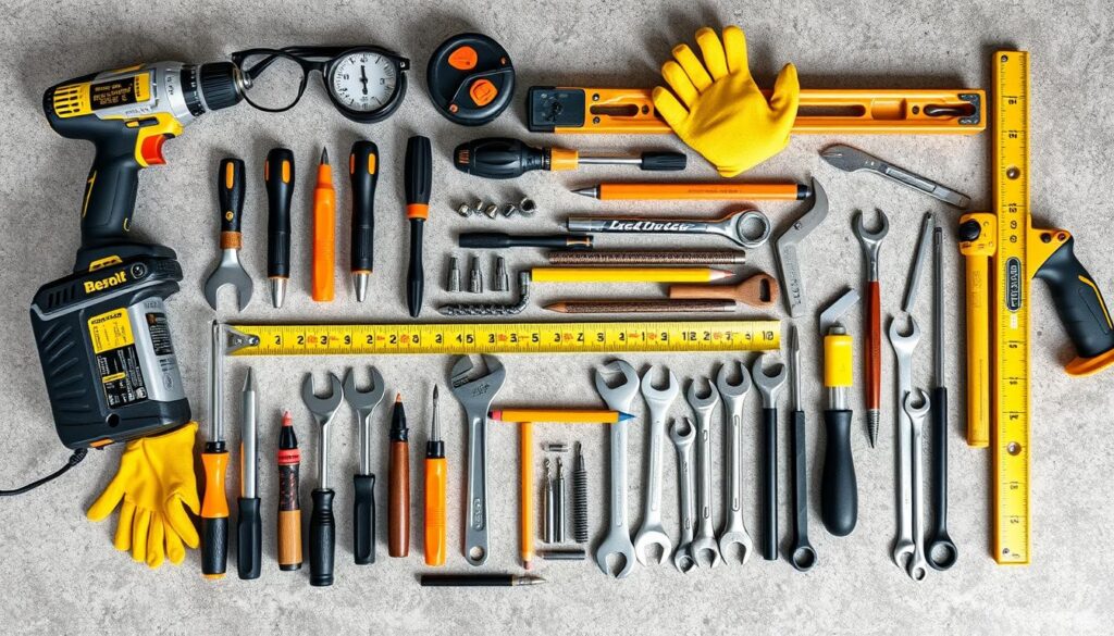 Zestaw narzędzi potrzebnych do montażu zadaszenia basenu